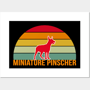 Miniature Pinscher Vintage Silhouette Posters and Art